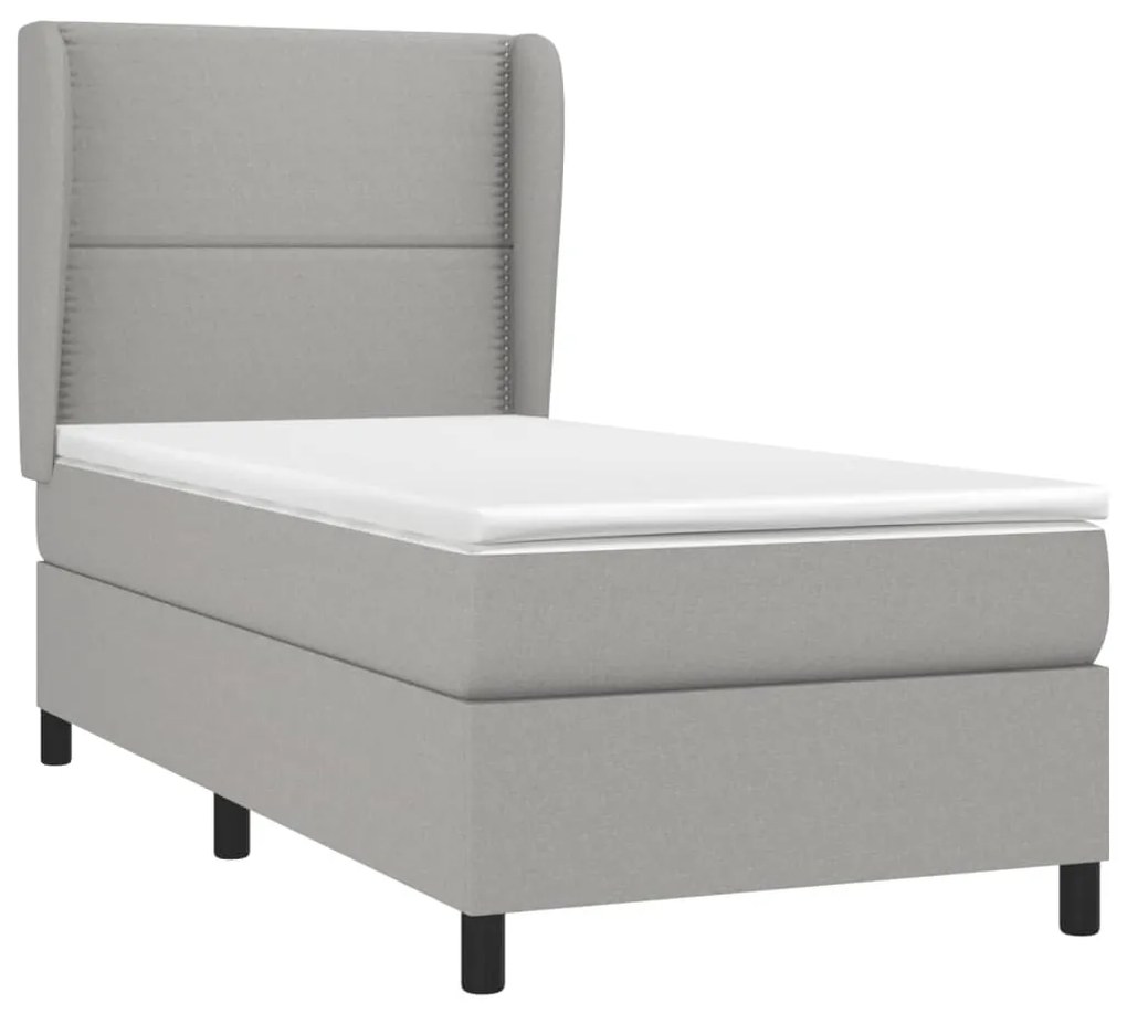 ΚΡΕΒΑΤΙ BOXSPRING ΜΕ ΣΤΡΩΜΑ ΑΝΟΙΧΤΟ ΓΚΡΙ 100X200 ΕΚ. ΥΦΑΣΜΑΤΙΝΟ 3127861