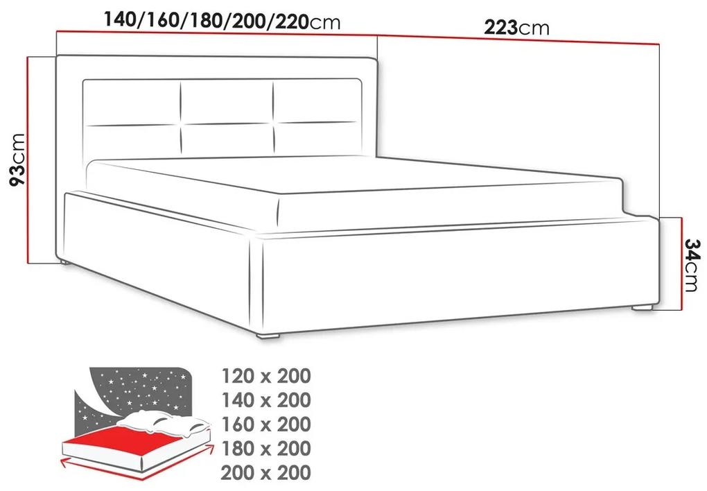 Κρεβάτι Pomona 103, Διπλό, Ανοιχτό καφέ, 140x200, Ταπισερί, Τάβλες για Κρεβάτι, 160x223x93cm, 116 kg | Epipla1.gr