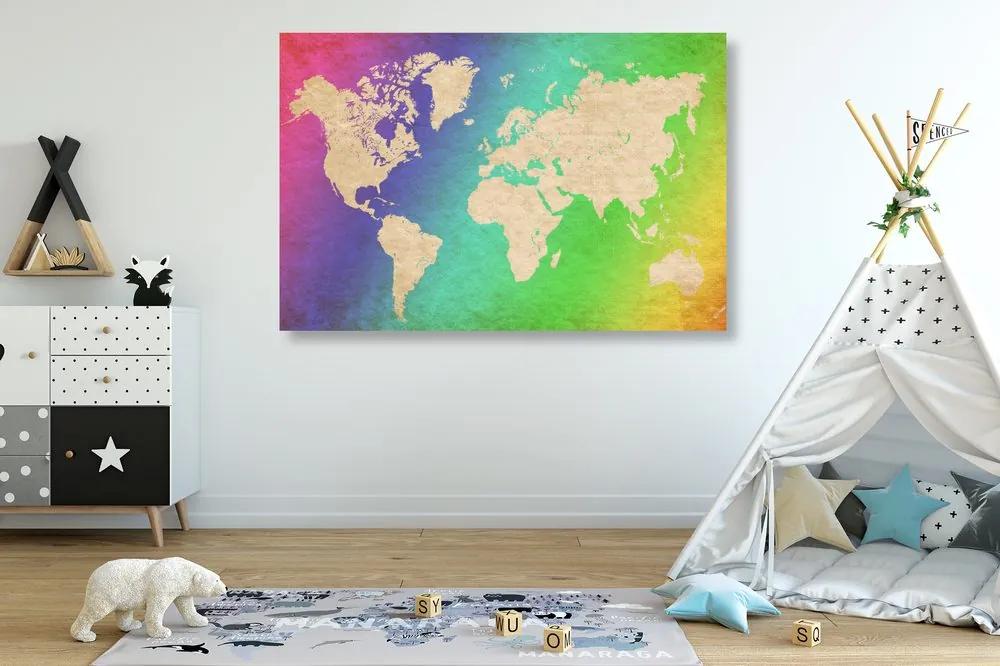 Εικόνα παστέλ παγκόσμιου χάρτη - 90x60