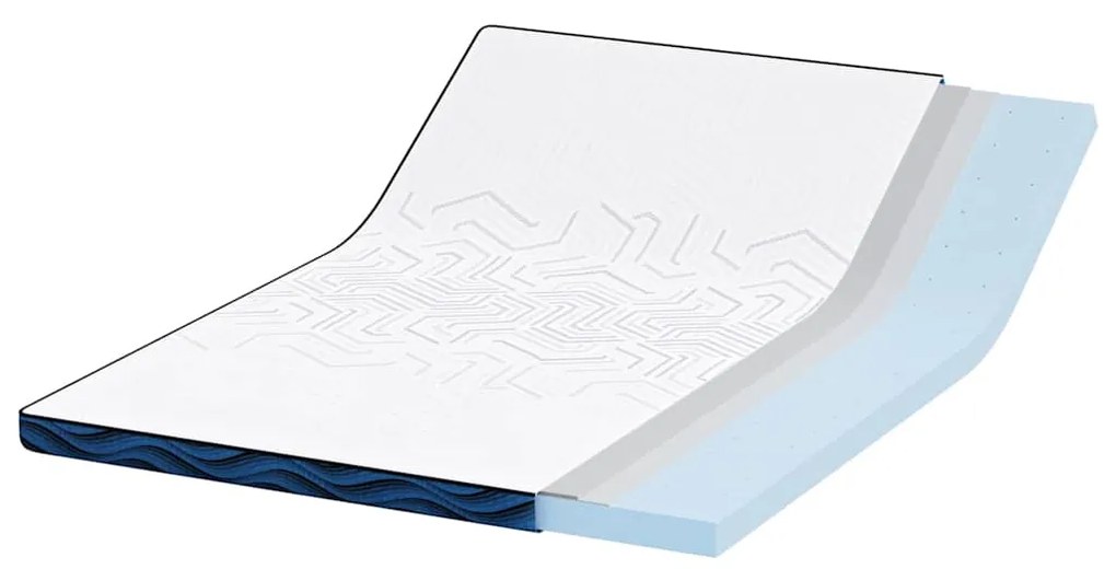 vidaXL Στρώμα επικάλυψης Λευκό 70 x 200 x 8 εκ. Υφασμα Jacquard