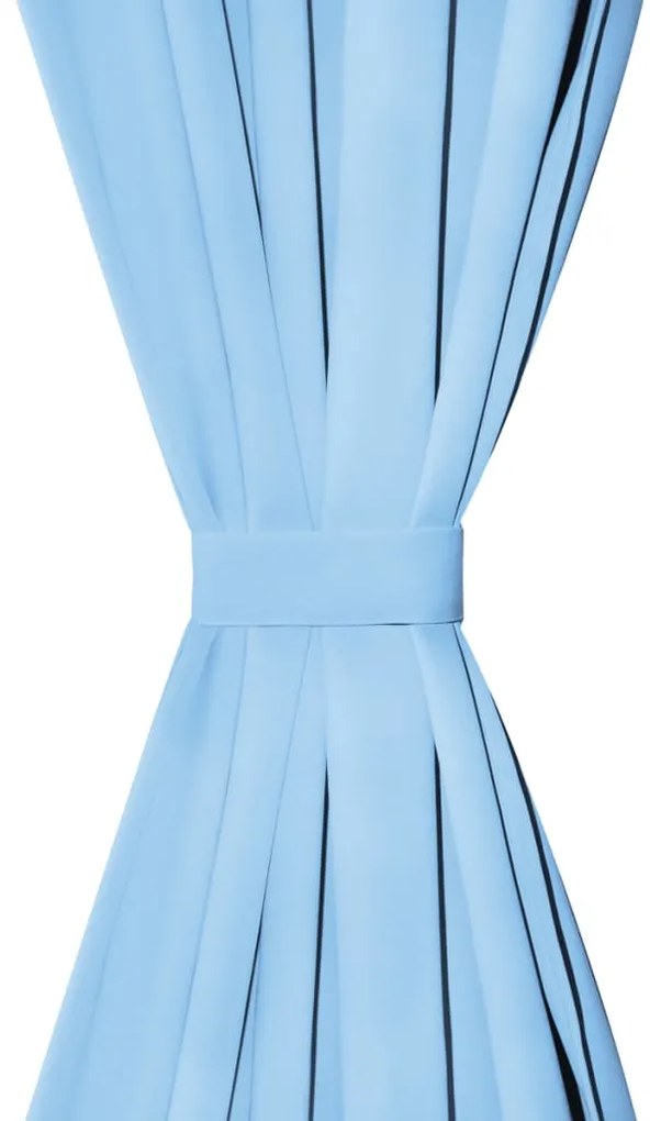 vidaXL Κουρτίνες Συσκότισης με Μετ. Τρουκς 2 τεμ. Τιρκουάζ 135x175 εκ.