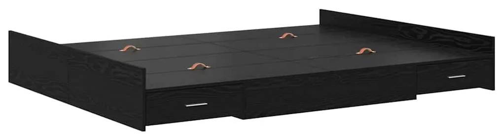 vidaXL Κρεβάτι με αποθηκευτικό χώρο με συρτάρι Μαύρη Οξυά 140 x 200 cm