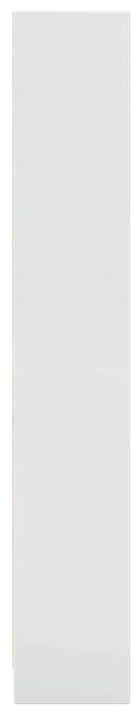 Βιβλιοθήκη Γυαλιστερό Λευκό 60x24x143 εκ. Επεξεργασμένο Ξύλο - Λευκό