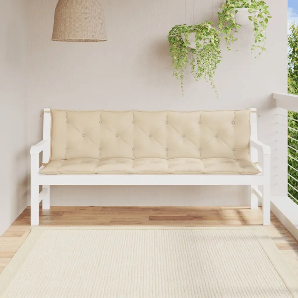 Μαξιλάρι Πάγκου Κήπου Γκρι 180x(50+50)x7 εκ. Ύφασμα Oxford