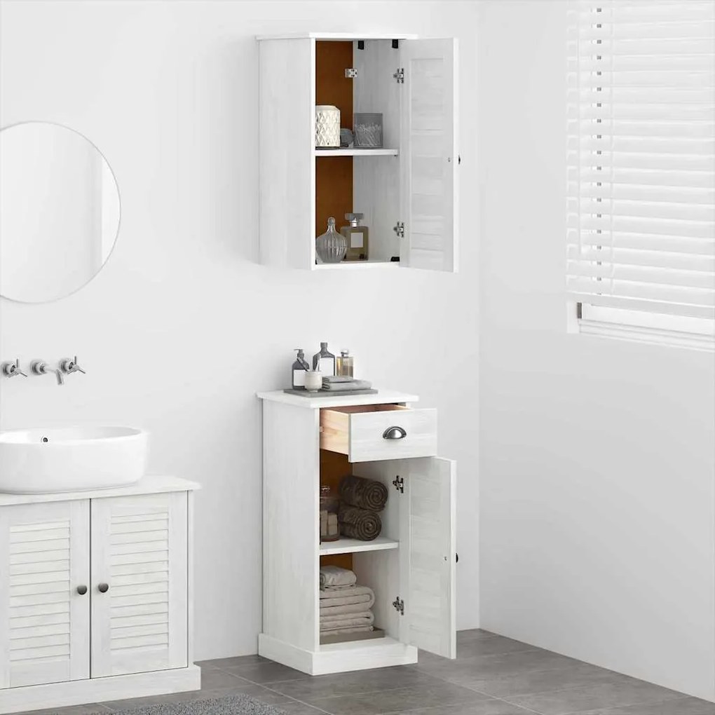 vidaXL Σετ Επίπλων Μπάνιου VIGO 2 pcs Καφέ και Λευκό 37 x 34 x 80 εκ