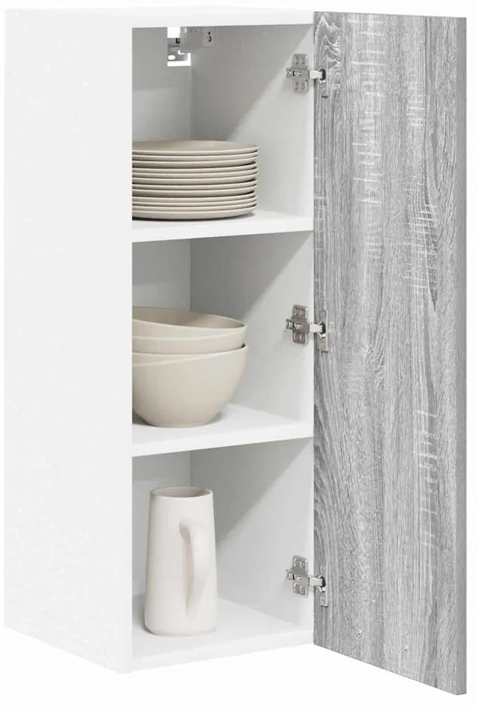 vidaXL Κρεμαστό ντουλάπι 2 pcs Γκρι Σομόνα και Λευκό 30 x 31 x 80 εκ.