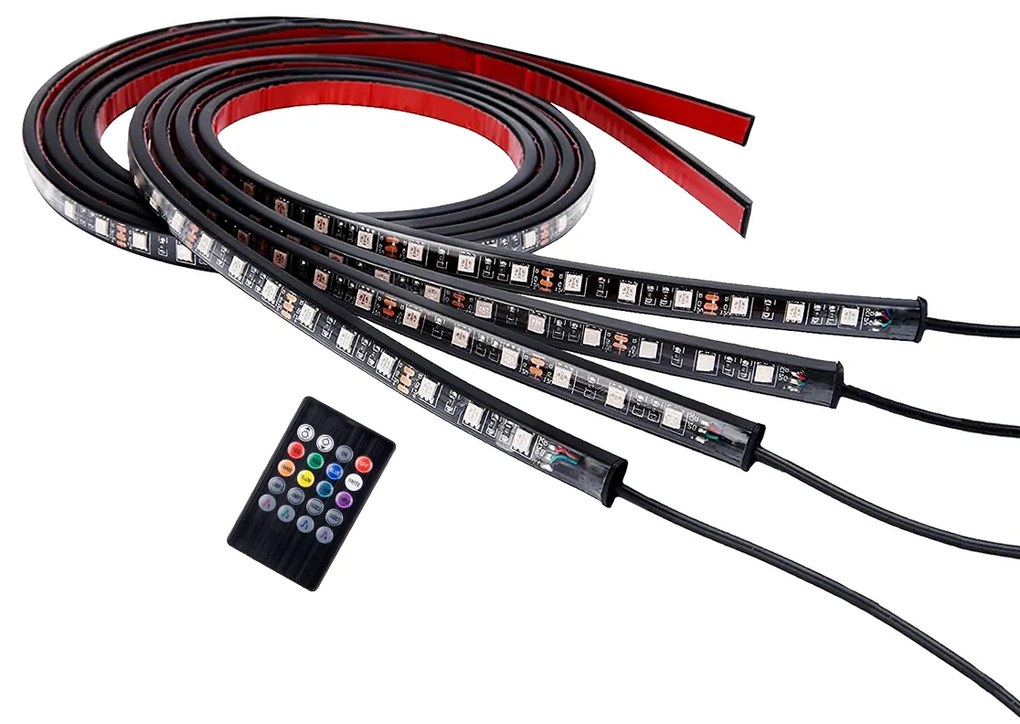 GloboStar® 81841 Car Underbody LED Tube Kit DC 12V 72W με Ασύρματο Χειριστήριο IR Αδιάβροχο IP68 Πολύχρωμο RGB