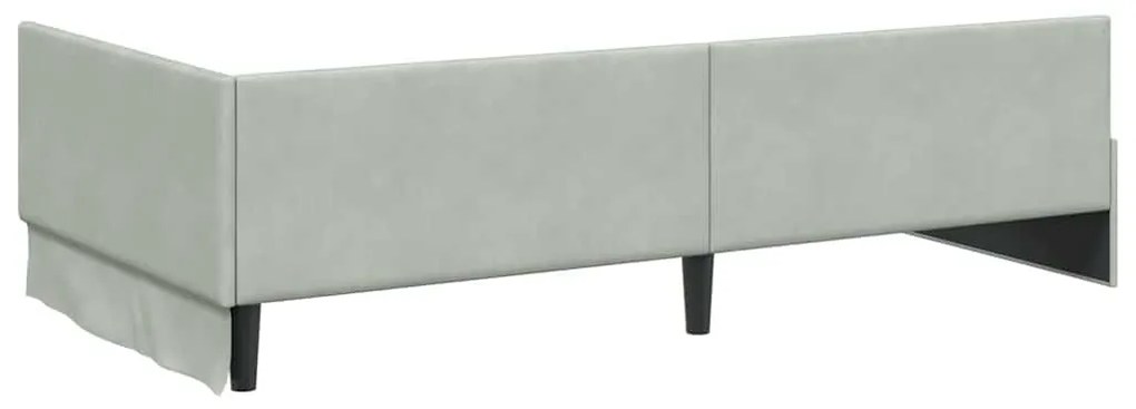 vidaXL Κρεβάτι Γωνίας με κεφαλάρι Ανοιχτό γκρι 90 εκ x 200 εκ