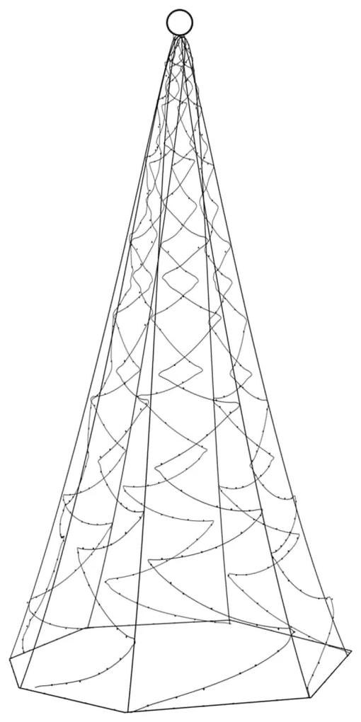 vidaXL Χριστουγεν. Δέντρο για Ιστό Σημαίας 200 LED Θερμό Λευκό 180 εκ.