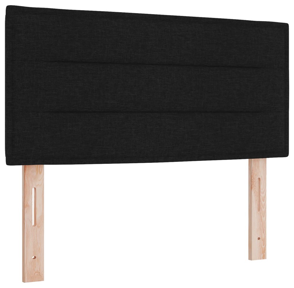 vidaXL κρεβάτι Box Spring με στρώμα μαύρο 90x190 εκ υφάσματος
