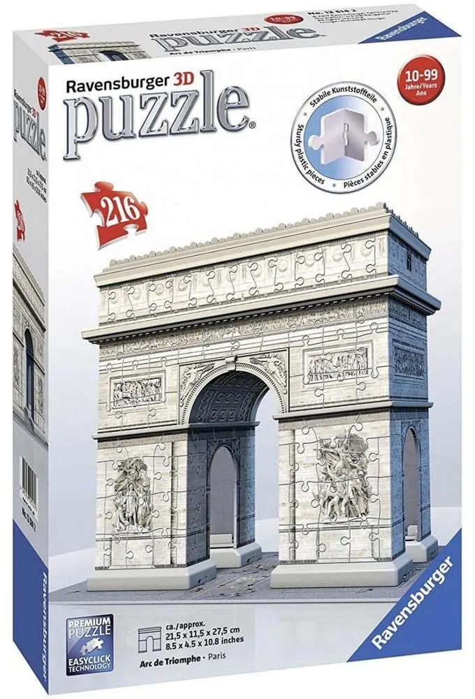 Παζλ 3D 12514 Arc De Triomphe Paris 216Τμχ. White Ravensburger