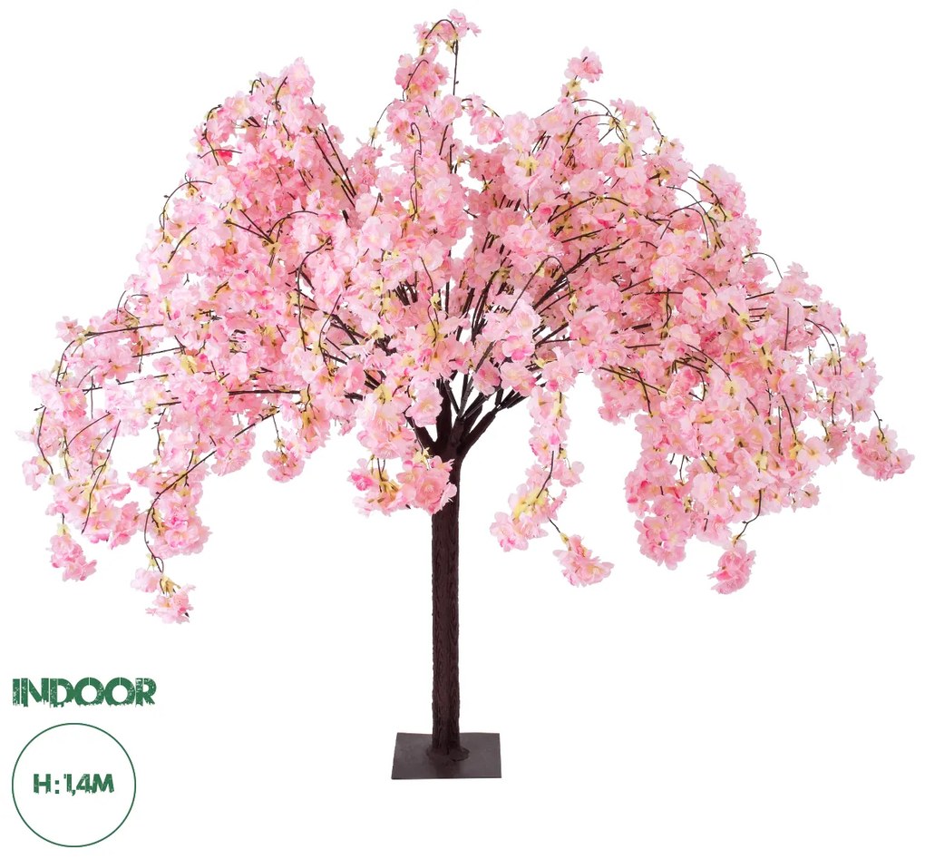 20359 GloboStar®  Artificial Garden PINK CHERRY BLOSSOM TREE 20359 Τεχνητό Διακοσμητικό Δέντρο Ροζ Άνθος Κερασιάς Υ140cm