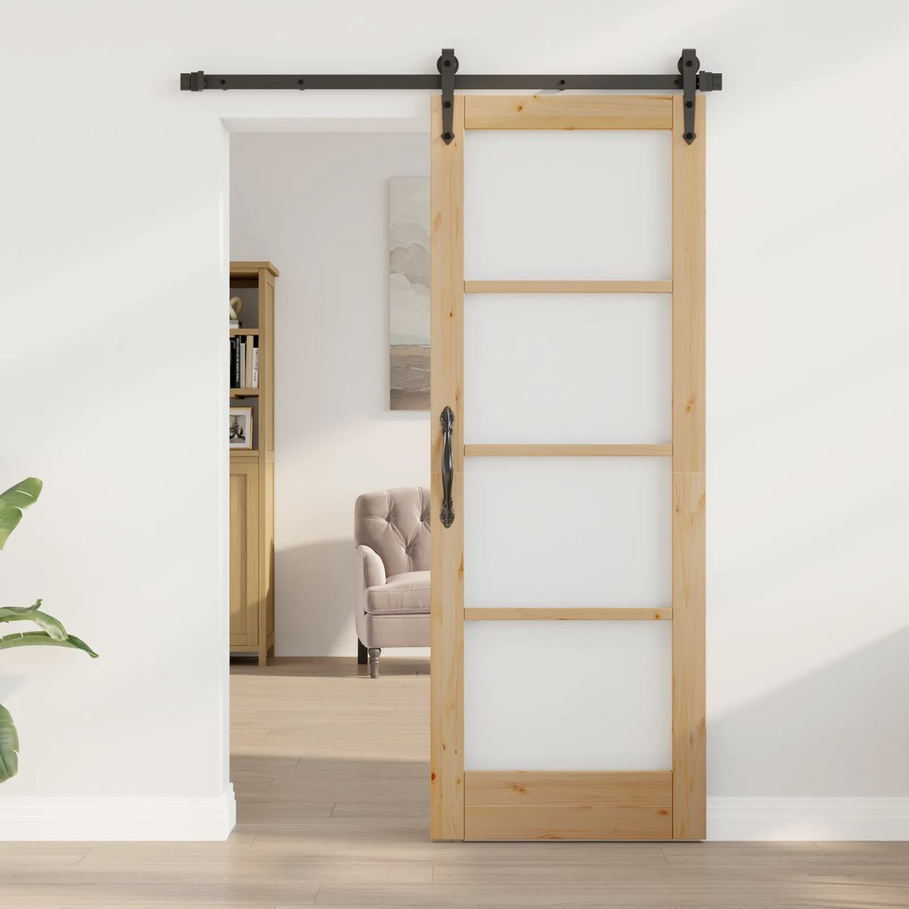 vidaXL Εσωτερική Πόρτα με Γυαλί "ORKDAL" 73,5x198,5x4 cm Μασίφ Ξύλο Πεύκου