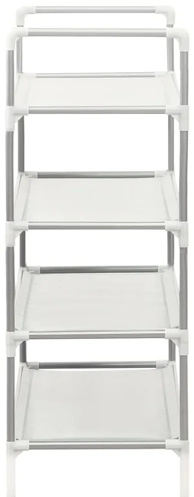 vidaXL Παπουτσοθήκη με 4 Ράφια Ασημί από Μέταλλο και Ύφασμα Non Woven