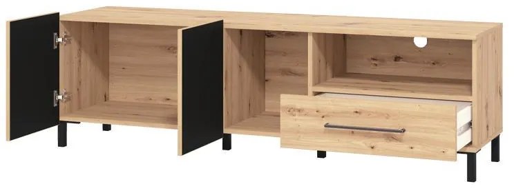 Έπιπλο Τηλεόρασης Coimbra 160 Artisan Oak - Μαύρο 160x41x50 εκ. 160x41x50 εκ.