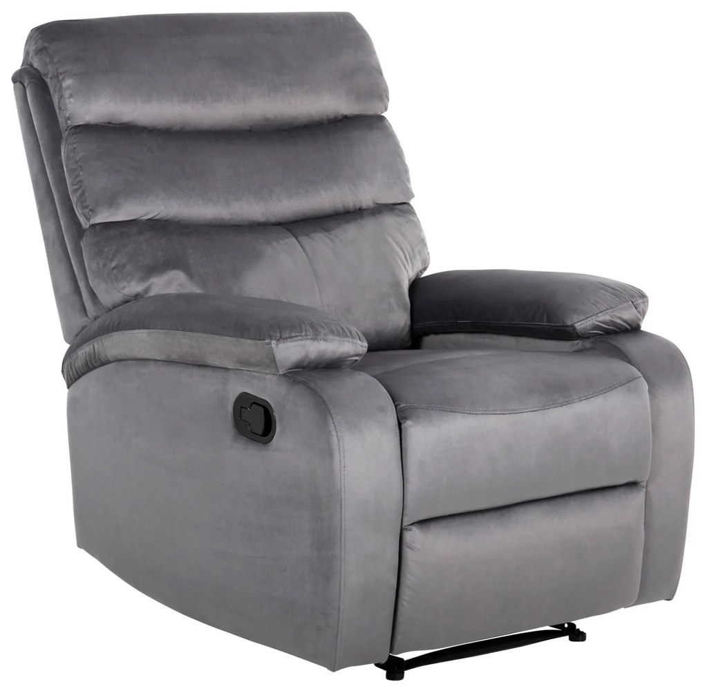 Πολυθρόνα YASUMU RELAX C9783.01 Γκρί Βελούδο 80x93x100Υεκ. 80x93x100 εκ.