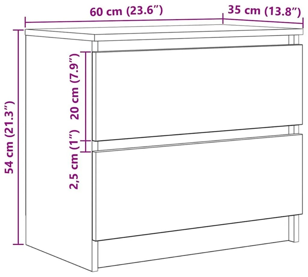 Έπιπλο Τηλεόρασης Γκρι Sonoma 60x35x54 εκ. από Επεξεργ. Ξύλο - Γκρι