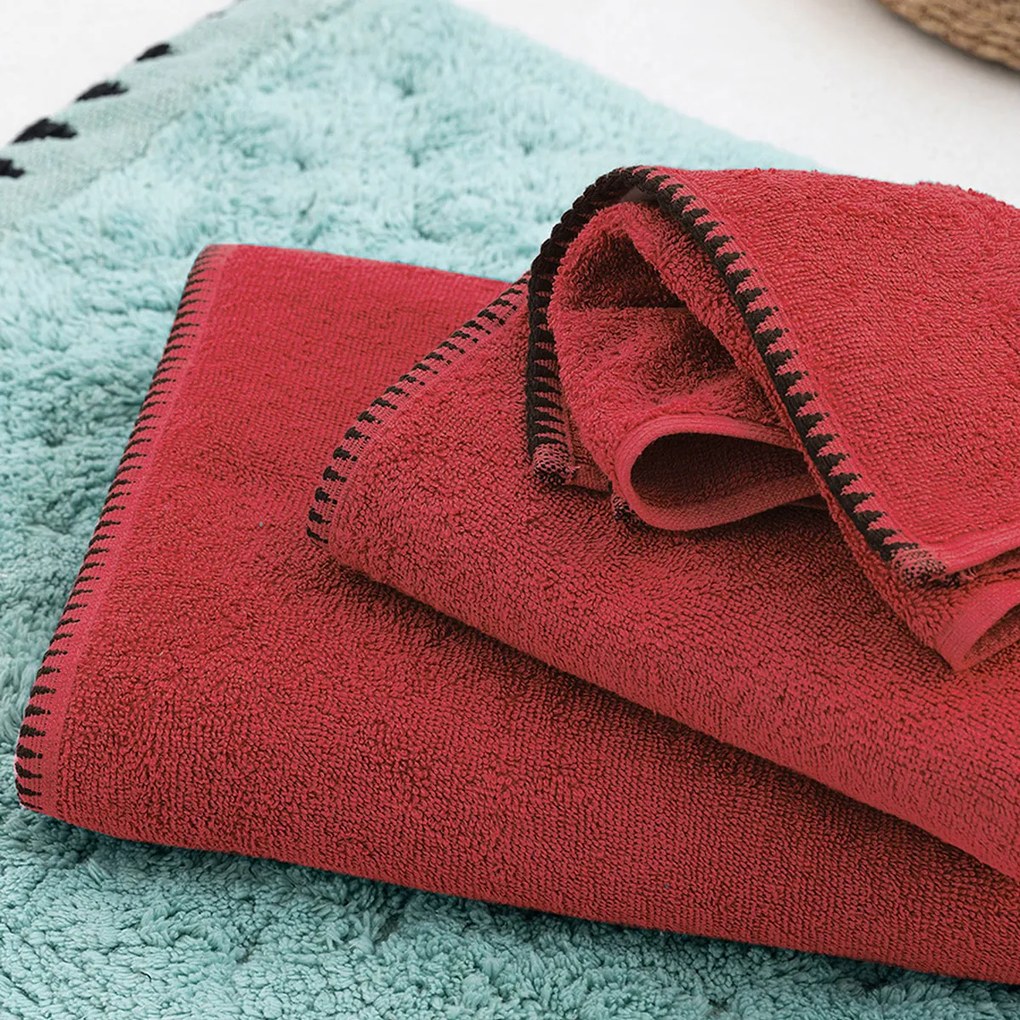 Πετσέτες Μπάνιου (Σετ 3τμχ) Palamaiki Towels Brooklyn 500gsm Κόκκινο