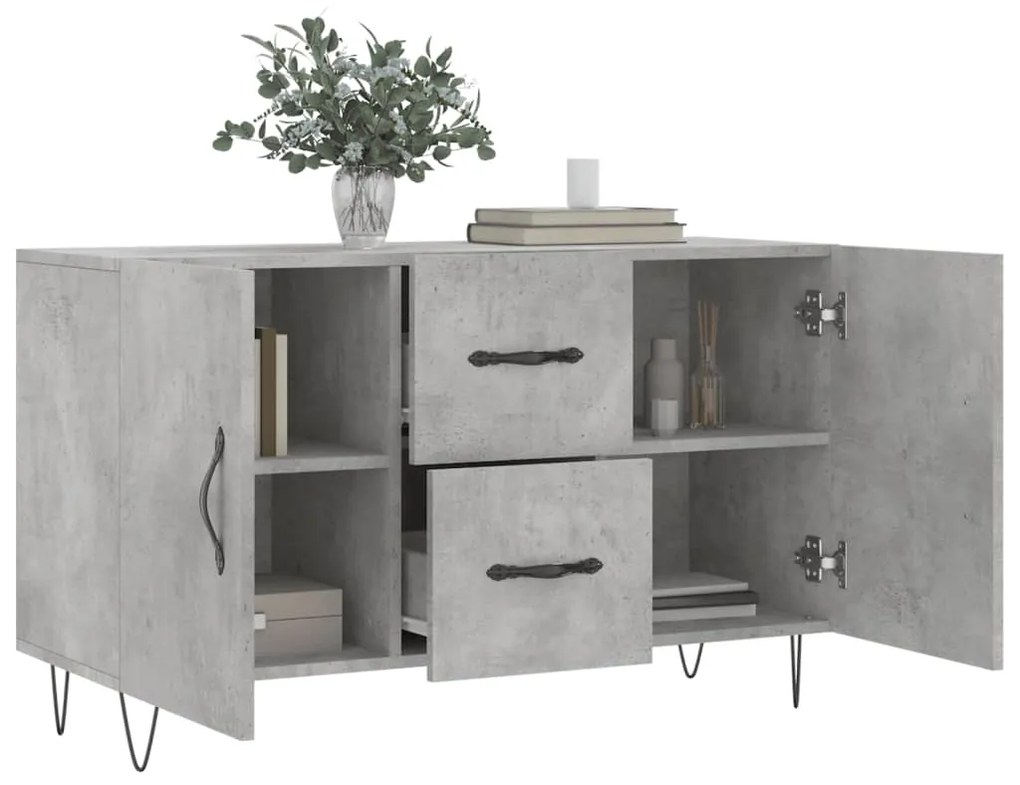 vidaXL Ντουλάπι Γκρι Σκυροδέματος 100 x 36 x 60 εκ. Επεξεργασμένο Ξύλο