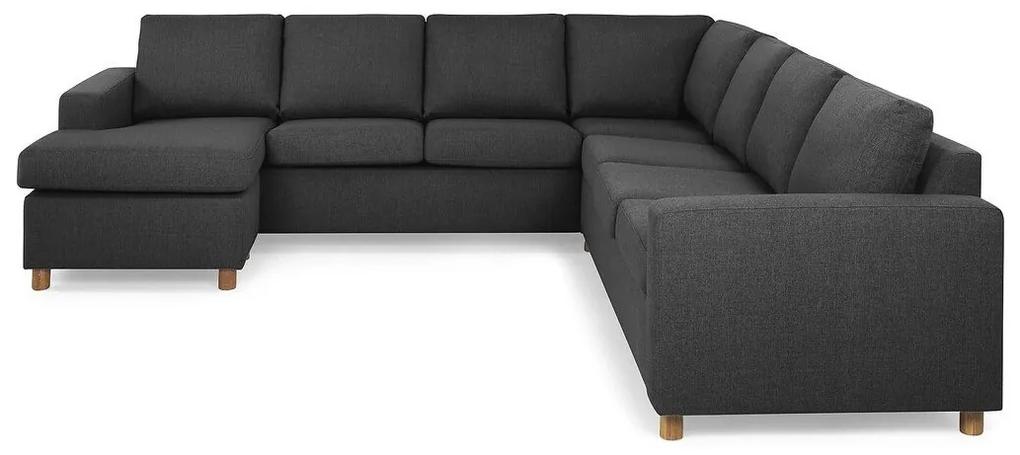Γωνιακός Καναπές Scandinavian Choice C167, Μαύρο, Ανθρακί, 284x284x80cm, Πόδια: Ξύλο | Epipla1.gr