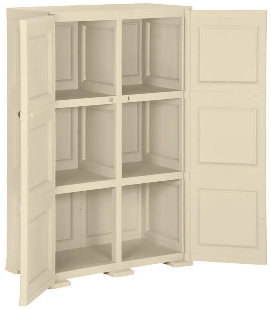 vidaXL Πλαστικό Ντουλάπι Angora Λευκό 79 x 43 x 125εκ. με Σχέδιο Ξύλου