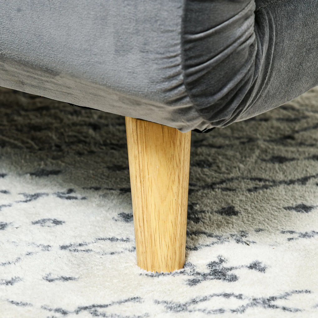 HOMCOM Πολυθρόνα 2-σε-1, Πολυθρόνα χαλάρωσης, Κρεβάτι επισκεπτών, έως 150 kg, 72 cm x 78 cm x 79 cm, Γκρι