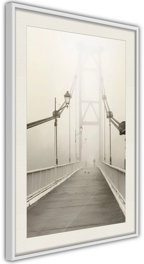 Αφίσα - Bridge Disappearing into Fog - 20x30 - Χρυσό - Χωρίς πασπαρτού