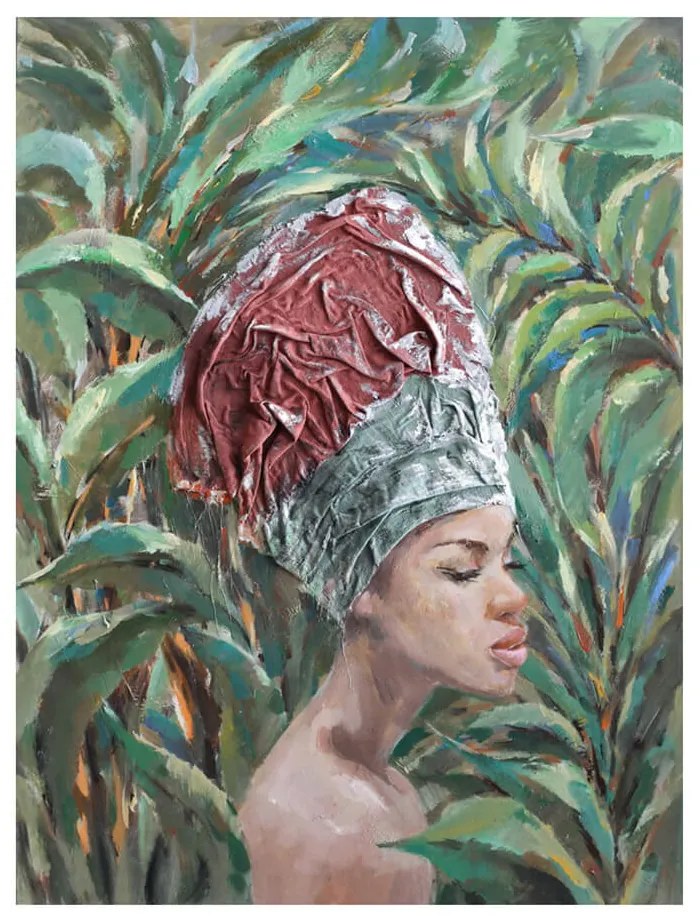 JUNGLE LADY ΠΙΝΑΚΑΣ ΚΑΜΒΑΣ ΠΟΛΥΧΡΩΜΟ ΞΥΛΟ 76x100xH3,5cm