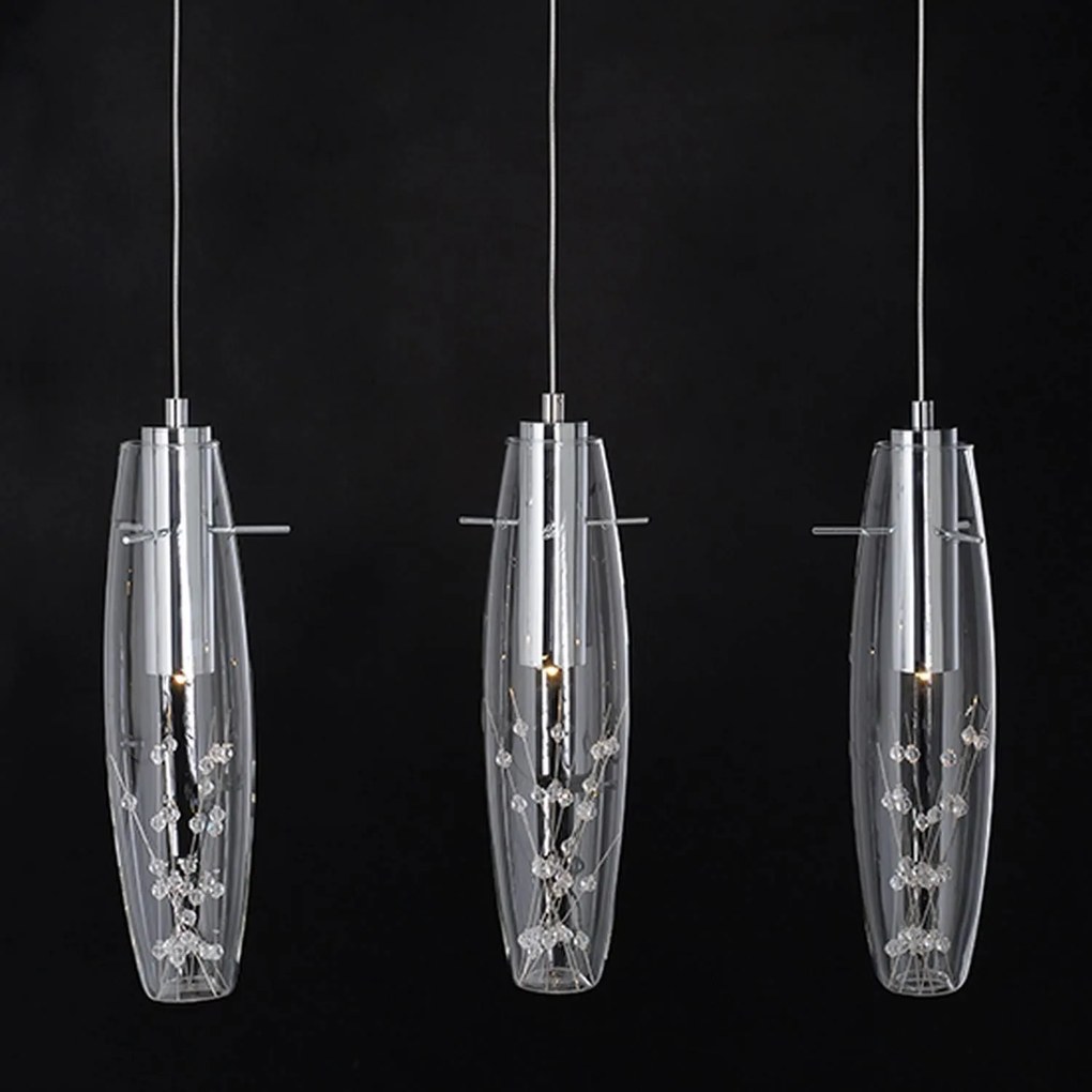 Φωτιστικό Οροφής Σε Ράγα VANI659LEDP Clear Metal, Glass