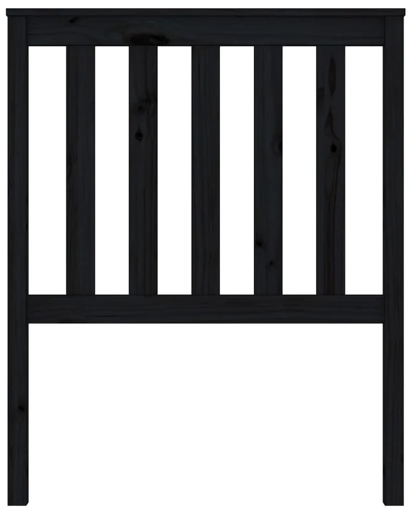 vidaXL Κεφαλάρι Κρεβατιού Μαύρο 81x6x101 εκ. Μασίφ Ξύλο Πεύκου