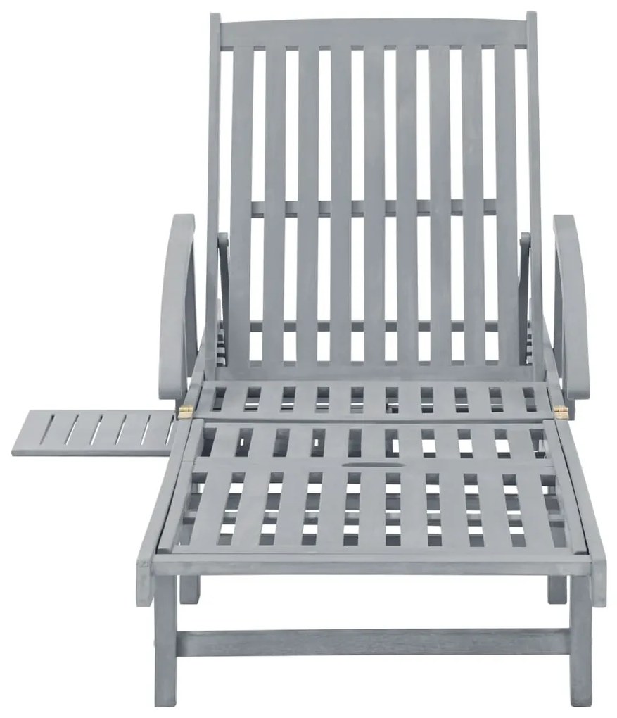 vidaXL Ξαπλώστρα Κήπου από Μασίφ Ξύλο Ακακίας με Μαξιλάρι