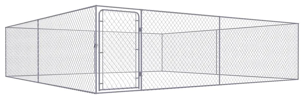 vidaXL Κλουβί Σκύλου Εξωτερικού Χώρου 4 x 4 x 1 μ. Γαλβανισμένο Ατσάλι