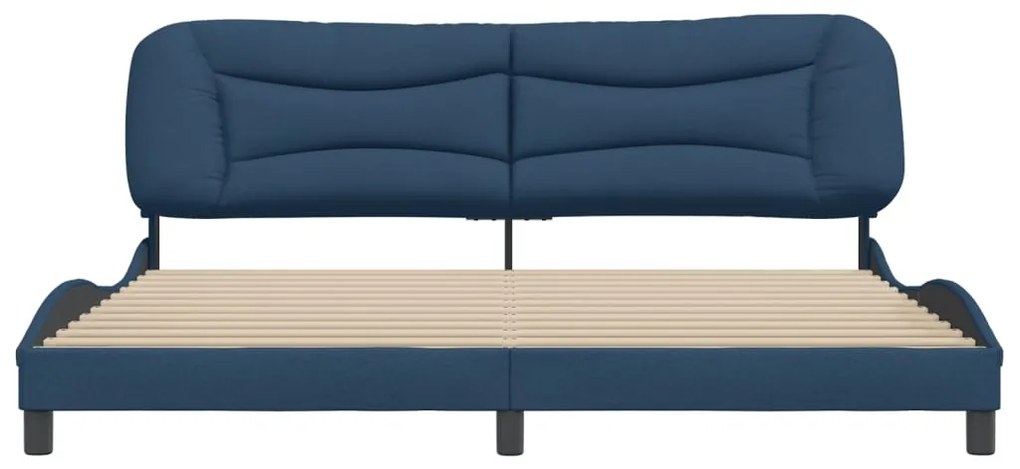 vidaXL Σκελετός Κρεβατιού Χωρίς Στρώμα Hvar Μπλε 200x200 εκ.Υφασμάτινο