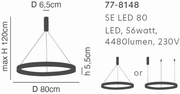 SE LED 80 AMAYA PENDANT GOLD MAT Δ5