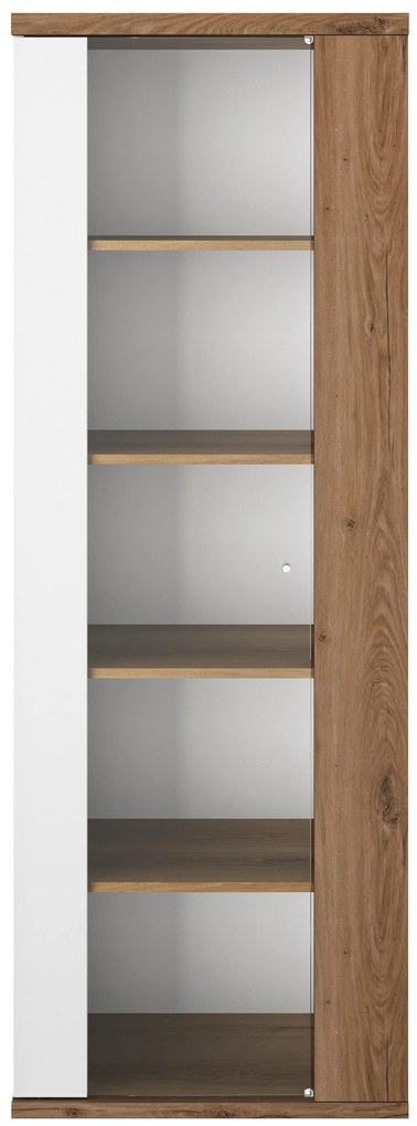 Insi Otello βιτρίνα με μία πόρτα 64x45x178εκ. Helvezia Oak / Λευκό  014.GM71