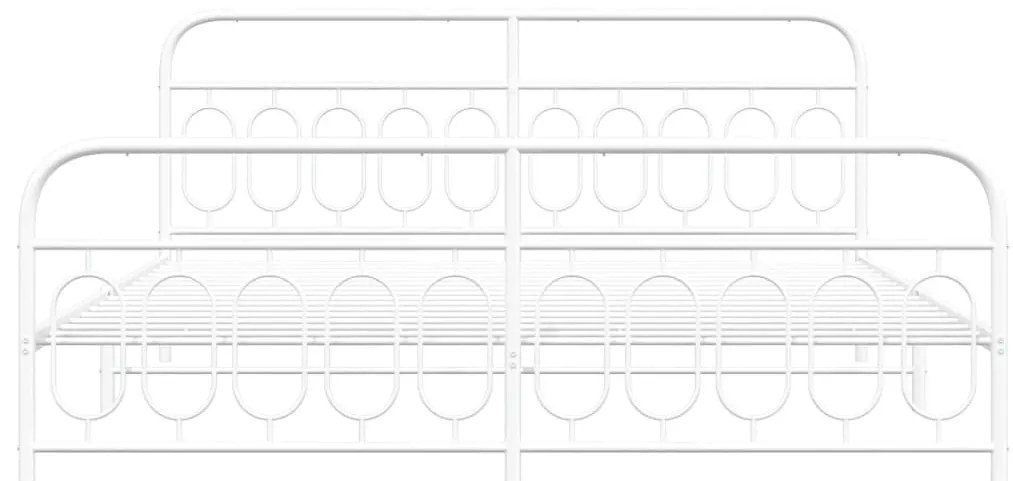 vidaXL Πλαίσιο Κρεβατιού με Κεφαλάρι&Ποδαρικό Λευκό 200x200εκ. Μέταλλο