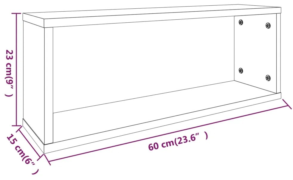 ΡΑΦΙΕΡΕΣ ΤΟΙΧΟΥ ΚΥΒΟΣ 6 ΤΕΜ ΓΚΡΙ SONOMA 60X15X23 ΕΚ. ΕΠΕΞ. ΞΥΛΟ 815929