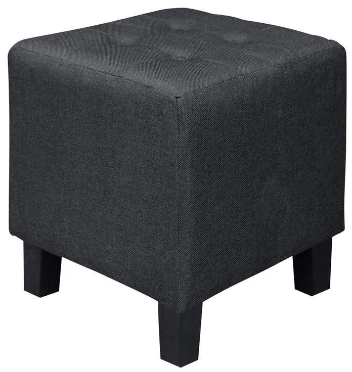WOODWELL Ε7042,1MEDEA Σκαμπό Βοηθητικό, Ύφασμα Μαύρο 37x37x42cm Ε7042,1