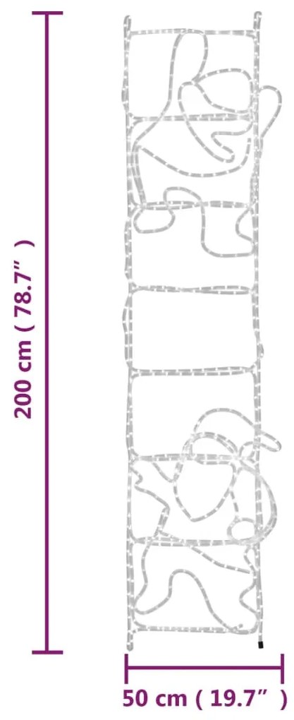 vidaXL Φιγούρα Άγιος Βασίλης σε Σκάλα με 552 LED 50 x 200 ΕΚ.