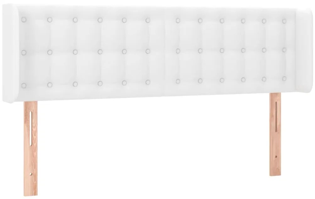 vidaXL Κεφαλάρι με Πτερύγια Λευκό 147x16x78/88 εκ. Συνθετικό Δέρμα