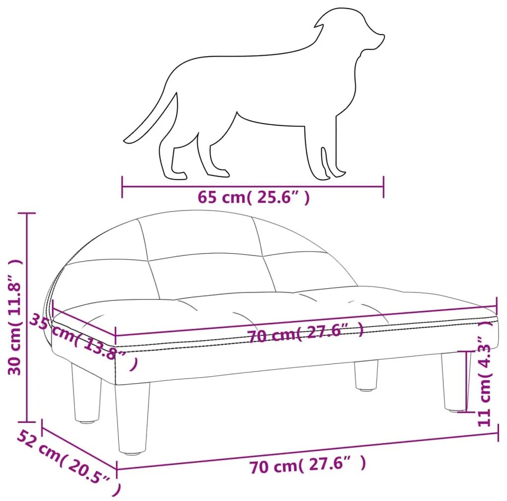 Κρεβάτι Σκύλου Σκούρο γκρι 70x52x30 εκ. Υφασμάτινο - Γκρι