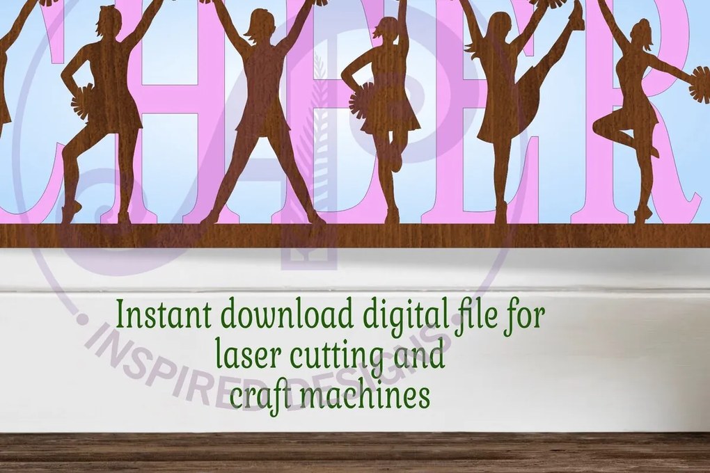 Σετ των 3 Intra απο ξύλο plywood 3mm-4mm πάχος Cheer 3 Layered Wall Art Sign, . Δίασταση 20x20 cm INTRAFABR-118507433