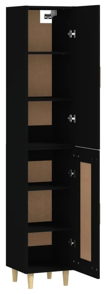 vidaXL Ντουλάπι Μαύρο 34,5 x 34 x 180 εκ. από Επεξεργασμένο Ξύλο