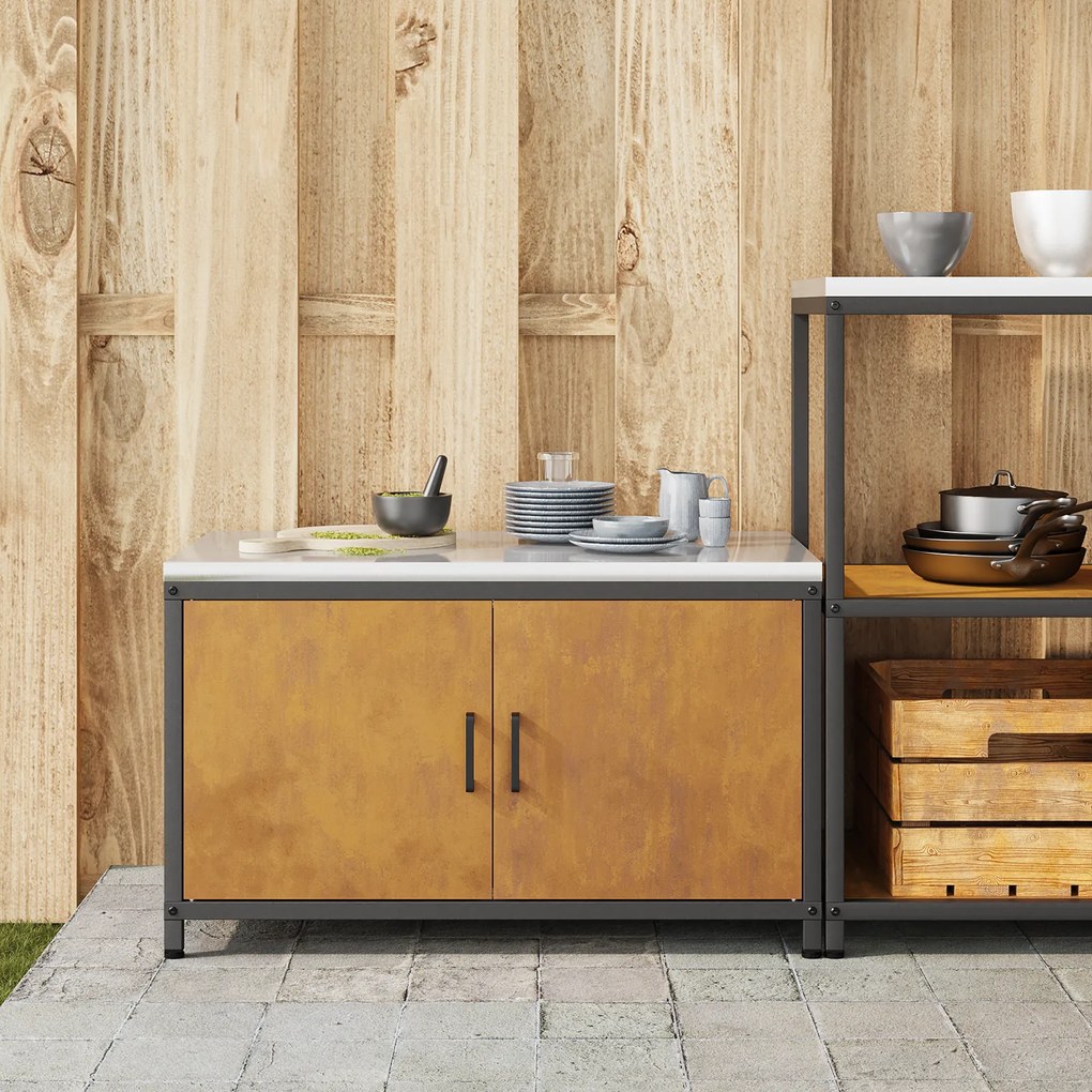 vidaXL Ντουλάπα Αποθήκευσης Κουζίνας με ράφι Σκ rusty 60 x 50 x 92 εκ.