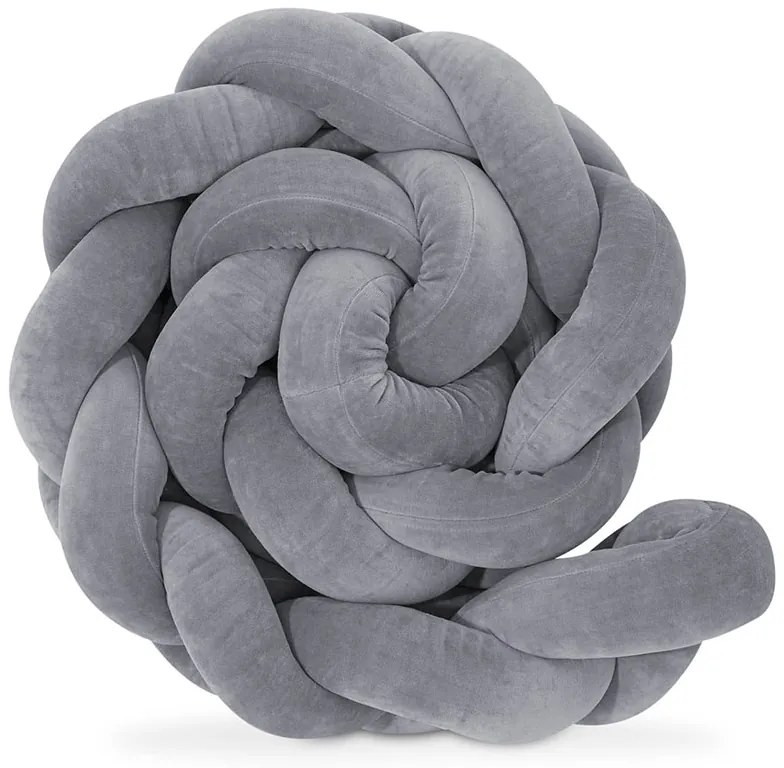 Πάντα πλεξούδα τριπλή χειροποίητη Velvet 200x18εκ Dark Grey