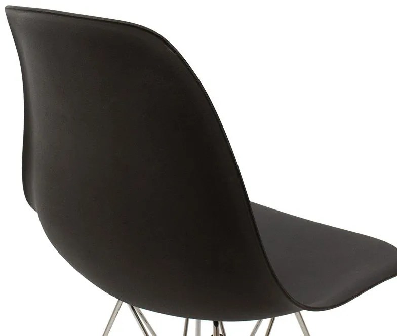 Καρέκλα Adelle PP μαύρο-inox πόδι 46x55x81εκ 46x55x81 εκ.