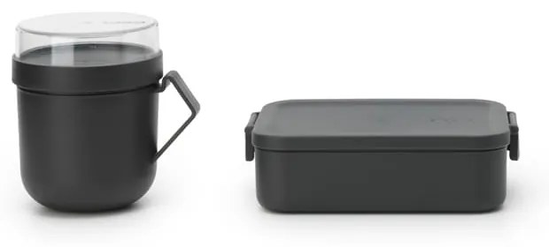 Brabantia 1006306 Σετ Δοχείο Φαγητού Πλαστικό Make&amp;Take 2τμχ Dark Grey
