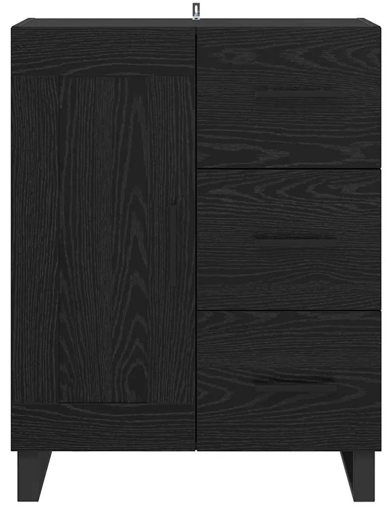 vidaXL Πλαϊνό γραφείο με συρτάρι Μαύρη Οξυά 69,5 x 34 x 90 εκ.