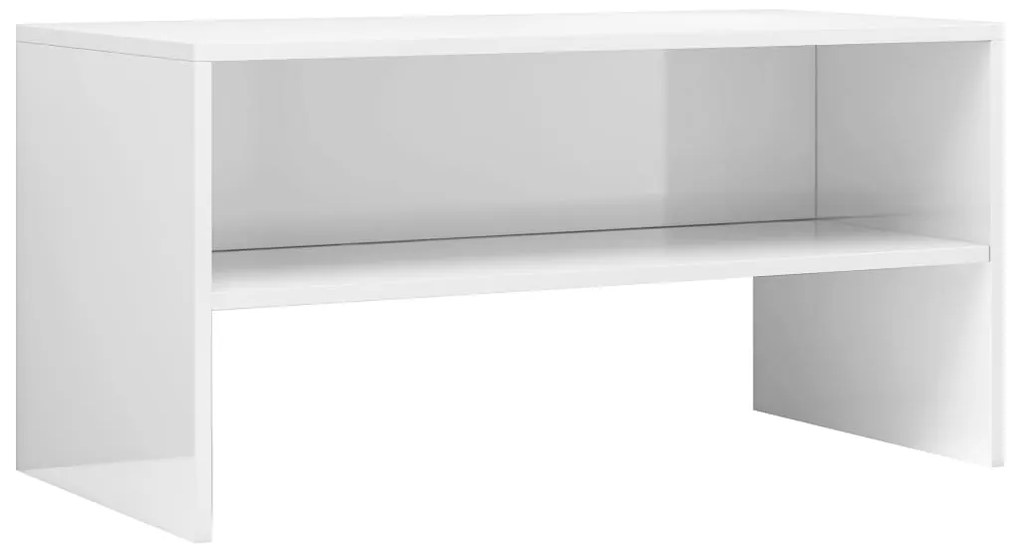 vidaXL Έπιπλο Τηλεόρασης Γυαλιστερό Λευκό 80x40x40 εκ. από Επεξ. Ξύλο
