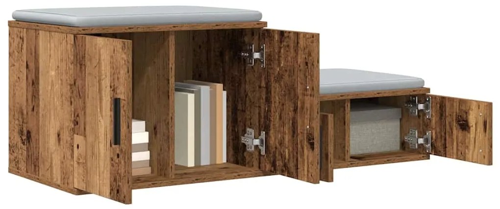 vidaXL Ντουλάπι αποθήκευσης 2 pcs Παλιό ξύλο 118 x 41 x 40 εκ